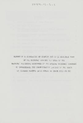 Report of a Commission of Inquiry Set Up in November 1989 by the National Working Committee of th...