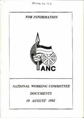 National Working Committee Documents 19 August 1992