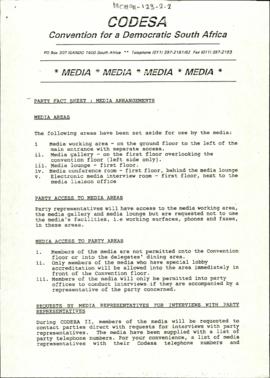 Media* Party Fact Sheet: Media Arrangements