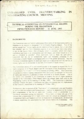 Technical Committee on Fundamental Rights During the Transition: Fifth Progress Report: 11 June 1993