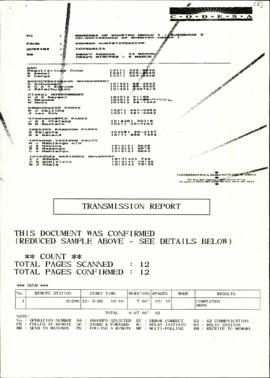 Transmission report of memo faxed to WGSG2 members