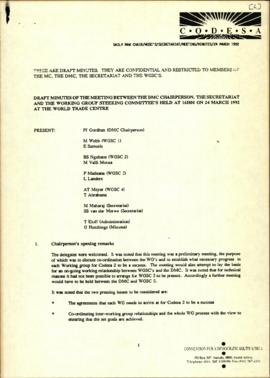 Draft minutes between DMC Chairperson, Secretariat and the WGSC’s