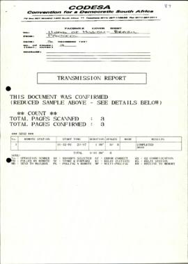 Head of Mission – Brazil re: Cover sheet