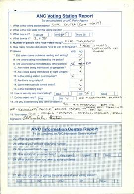 ANC Voting Station Report at Civic Centre Sea Point