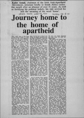 Journey home to the home of apartheid