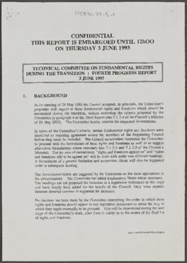 Technical Committee on Fundamental Rights During the Transition: Fourth Progress Report: 3 June 1993