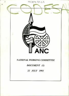 ANC National Working Committee Document (1) 22 July 1993