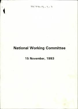 National Working Committee 15 November, 1993