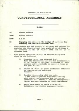 Constitutional Assembly Memo and Associated Documents for the Development of the Public Participa...
