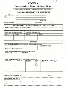 Claim form