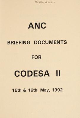 ANC Briefing Documents for CODESA II