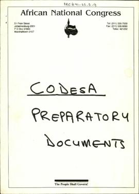 CODESA Preparatory Documents