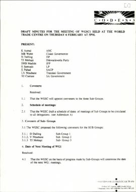 Minutes of the WGSC1