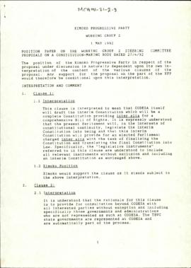 Position Paper on the Working Group 2 Steering Committee Proposals on a Constitution-Making Body ...