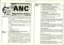 ANC Negotiations Bulletin Number 20