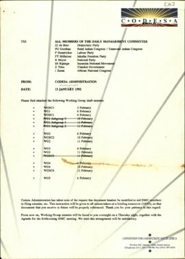 Fax cover sheet from Administration