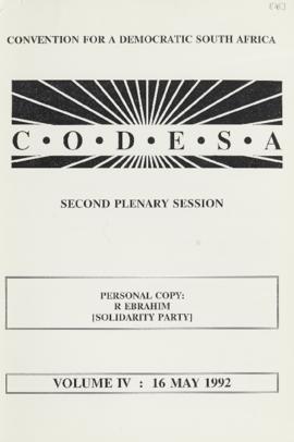 Second Plenary Session Vol 5: Personal Copy for N Pillay