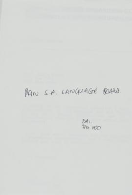 Pan SA Language Board: Joint Conference Organising Committee letter of thanks from Anne-Marie Beukes