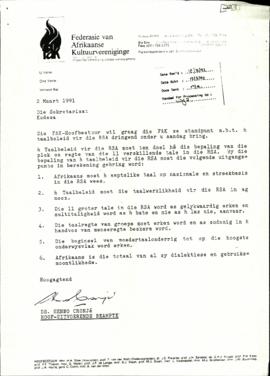 Murphy Morobe between Ds H Cronje of the Federation of African Culture re: Submissions