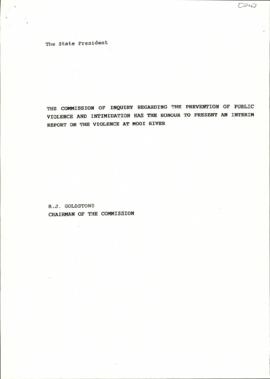 The Commission of Inquiry Regarding the Prevention of Public Violence and Intimidation Interim Re...