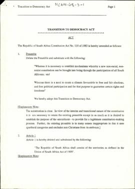 Transition to Democracy Act