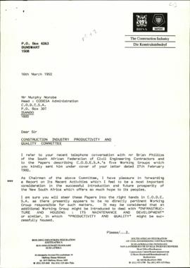 Construction Industry, productivity and quality committee