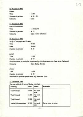 Catering planning sheet