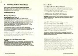 Miscellaneous photocopied pages from on "Counting Station Procedures"