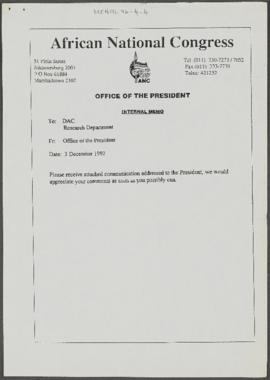 Internal Memo [and related documents]