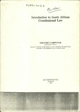 Introduction to South African Constitutional Law