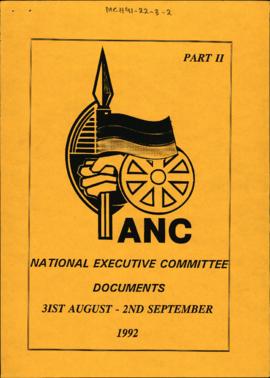 Part II National Executive Committee Documents 31st August - 2nd September 1992