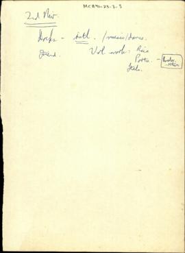 Notes and newspaper clipping