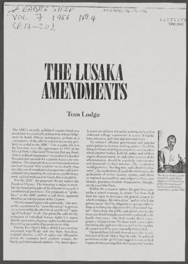 Leadership Vol. 7 No. 4: The Lusaka Amendments
