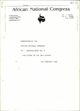 African National Congress: Future of the TBVC states