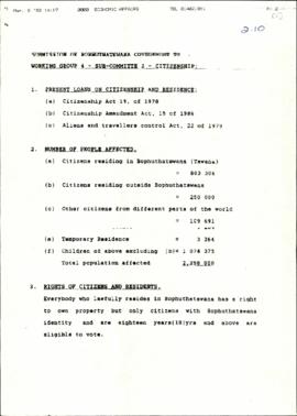 Bophuthatswana Government: Citizenship