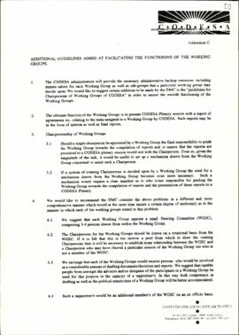 Additional guidelines aimed at facilitating the functions of the Working Groups
