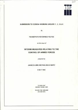 Submission from IDP re: Interim measures relating to the Control of Armed Forces