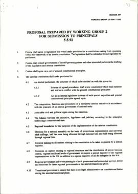 Proposal prepared by WG2 for submission to principals