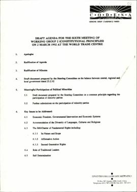 Draft Agenda