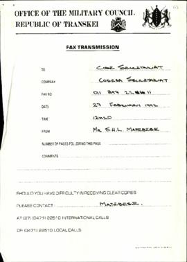 Transkei Government: Citizenship of Transkei Act 1976, Transkei Constitution Act 1976 and letter ...