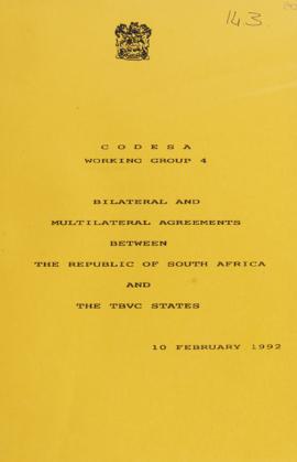 SA Government: bilateral and multilateral agreements