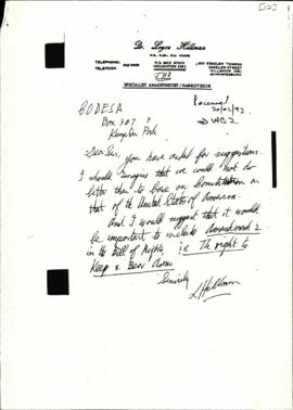 Submission from Dr L Hillman