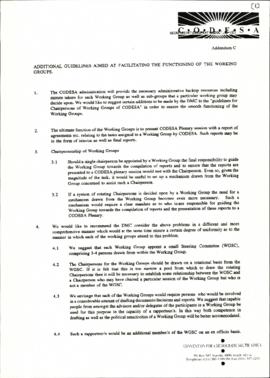 Additional Guidelines aimed at facilitating the functioning of the Working Groups