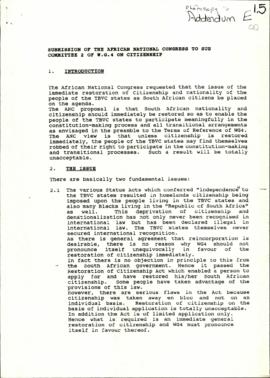 African National Congress: On Citizenship