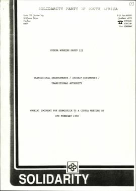Solidarity Party: Transitional Arrangements, Interim Government, and Transitional Authority Worki...