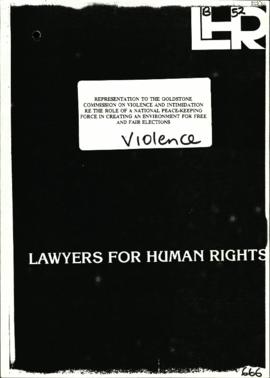 Lawyers for Human Rights – Representation to the Goldstone Commission on Violence and intimidatio...