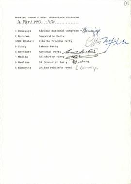 Attendance Register