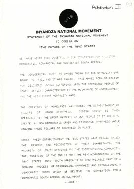 Inyandza National Movement: The future of the TBVC states