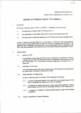 Report of Working Group 5 to CODESA 2