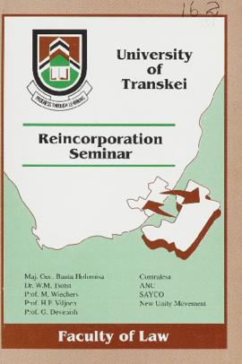 Transkei Government: Reincorporate-ration information booklet